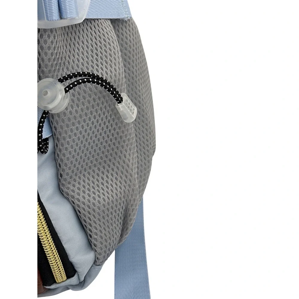 Light Blue Tactical USB Charging Backpack Brown Croc Accents Gold‎ Hardware 1091